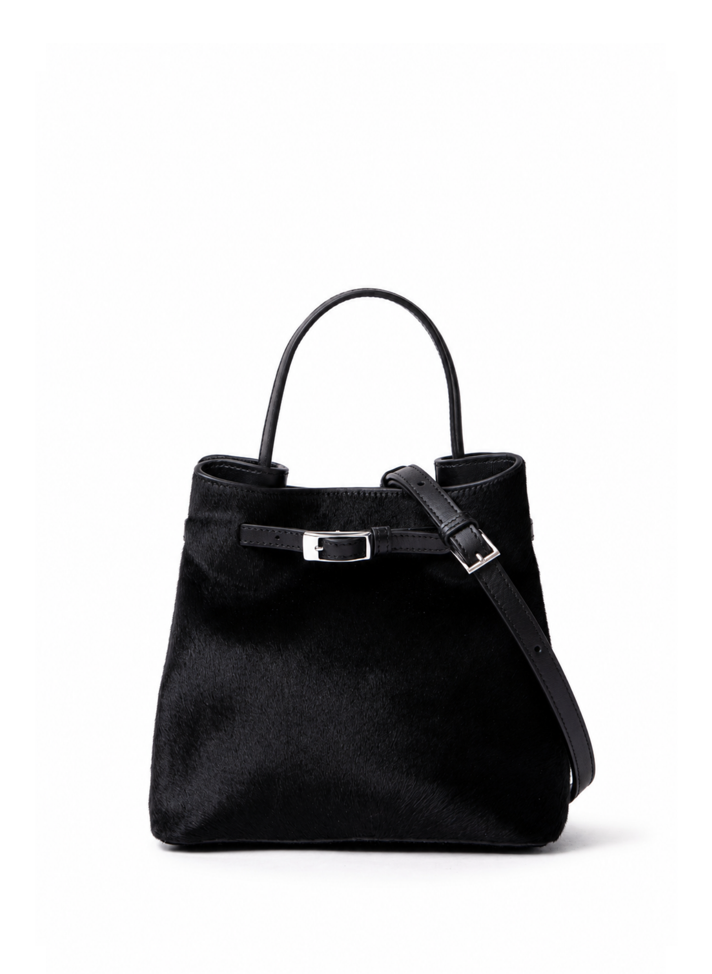 Belt Bag Small Calf Leather Black - Silver