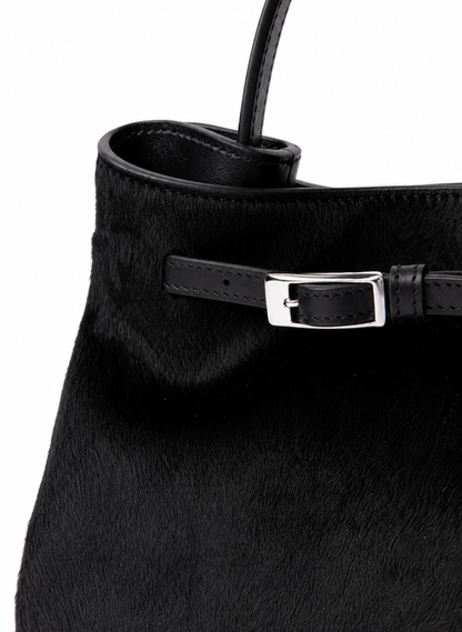 Belt Bag Small Calf Leather Black - Silver