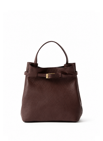 Belt Bag Small Pebbled Leather Dark Brown