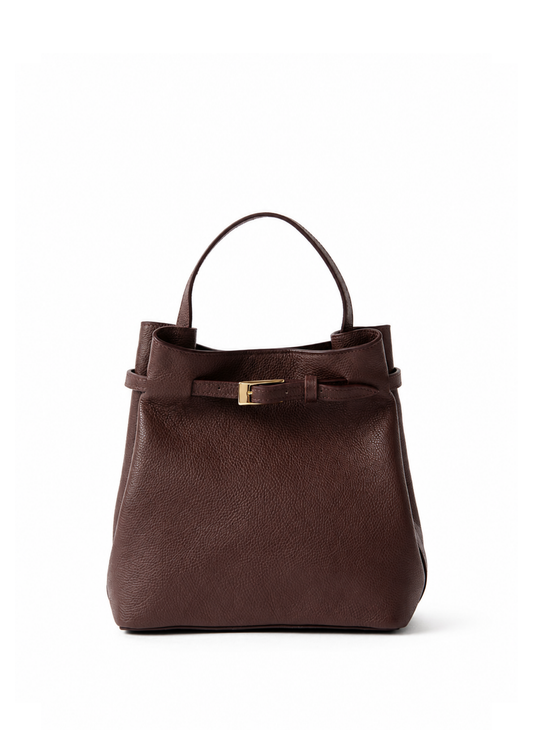 Belt Bag Small Pebbled Leather Dark Brown