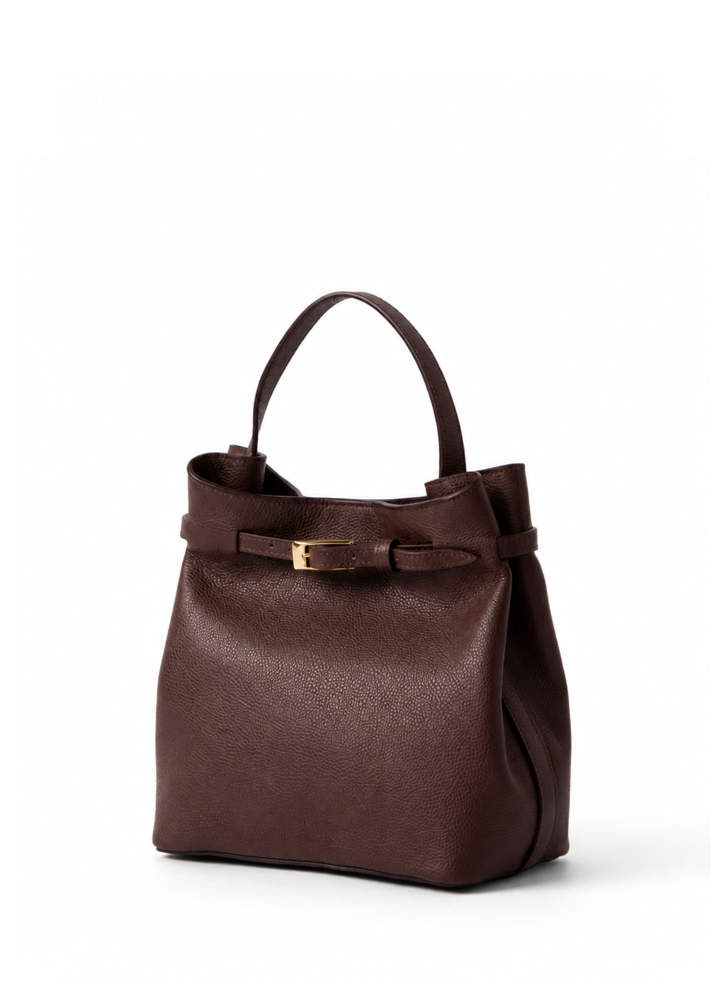 Belt Bag Small Pebbled Leather Dark Brown