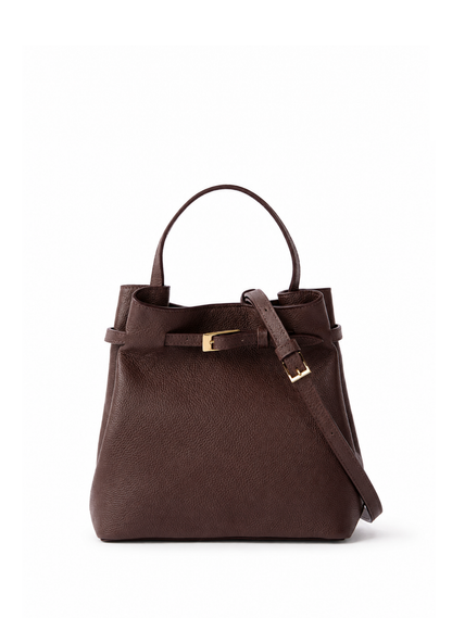 Belt Bag Small Pebbled Leather Dark Brown