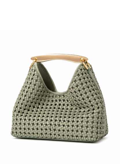 Boomerang Woven Leather Dusty Green