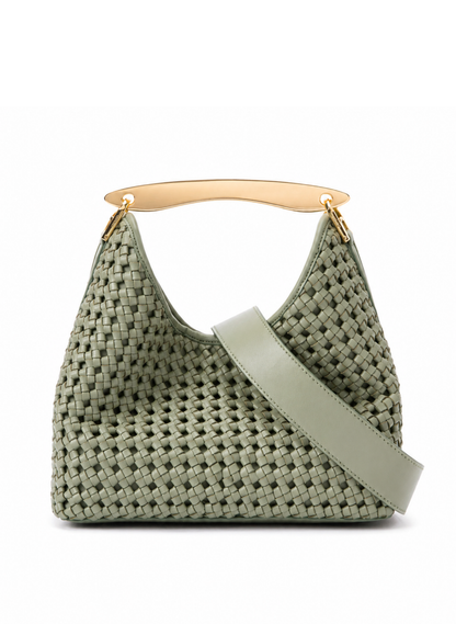 Boomerang Woven Leather Dusty Green