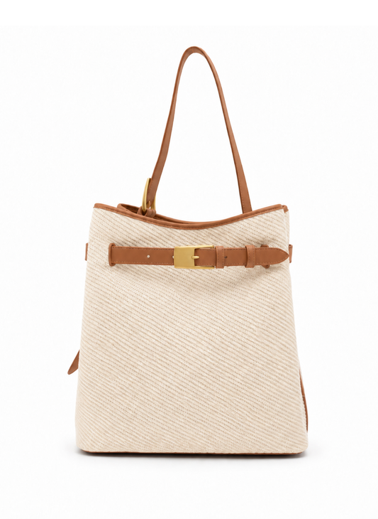 Belt Bag Canvas/Leather Ecru/Cognac