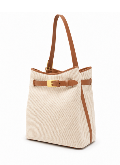 Belt Bag Canvas/Leather Ecru/Cognac