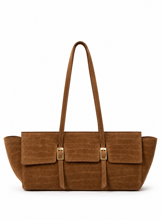 Le Bateau Large Croco Suede Cognac