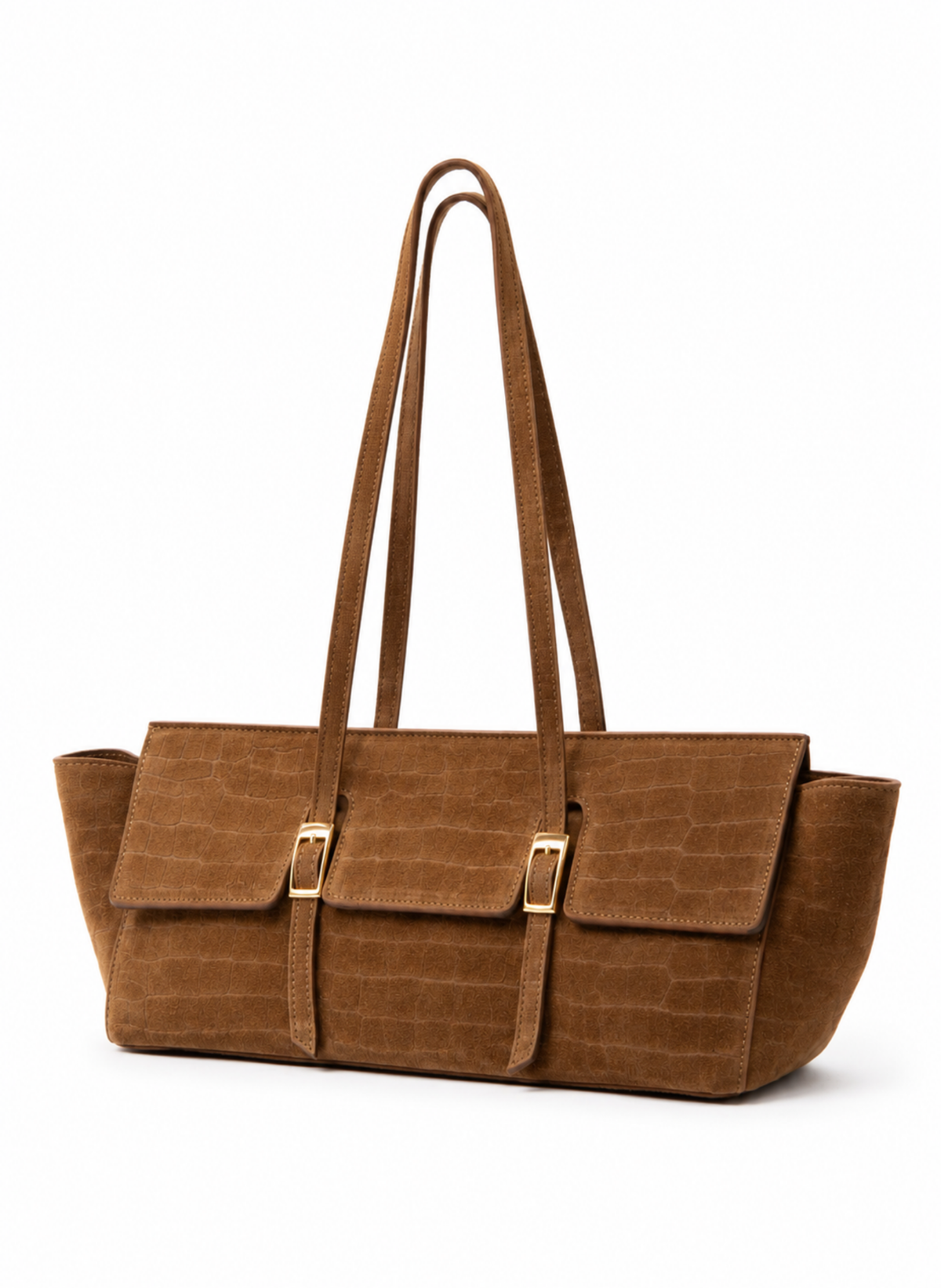 Le Bateau Large Croco Suede Cognac