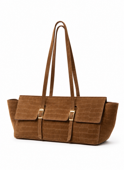 Le Bateau Large Croco Suede Cognac