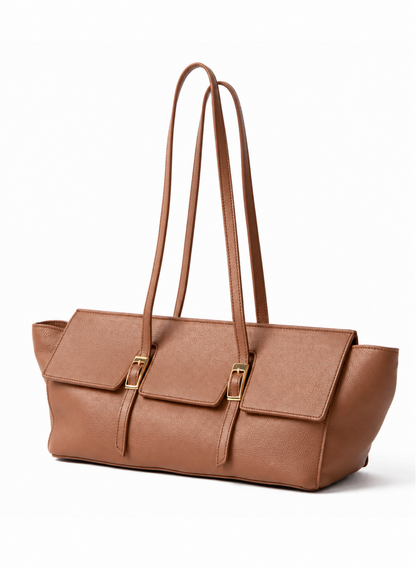 Le Bateau Large Pebbled Leather Cognac