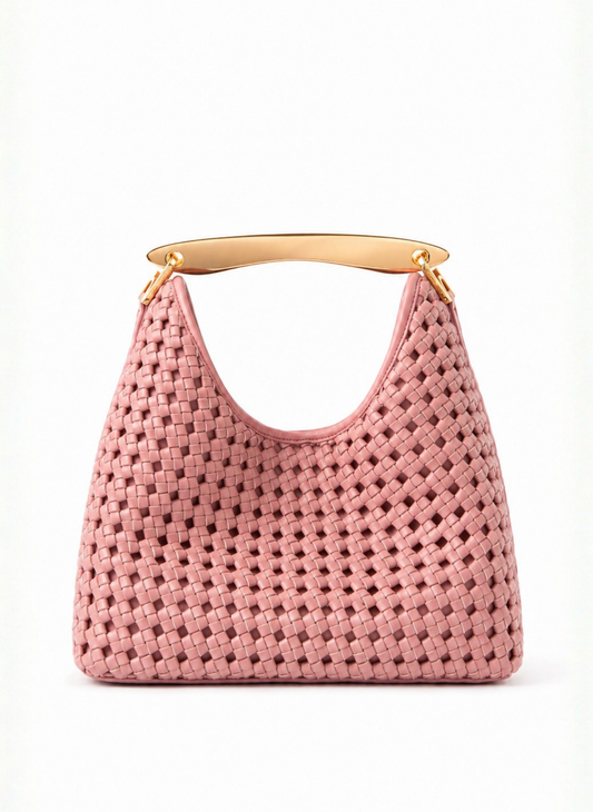 Boomerang Woven Leather Dark Pink