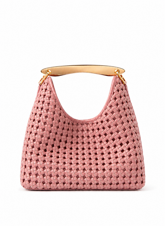 Boomerang Woven Leather Dark Pink