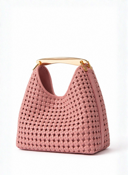 Boomerang Woven Leather Dark Pink