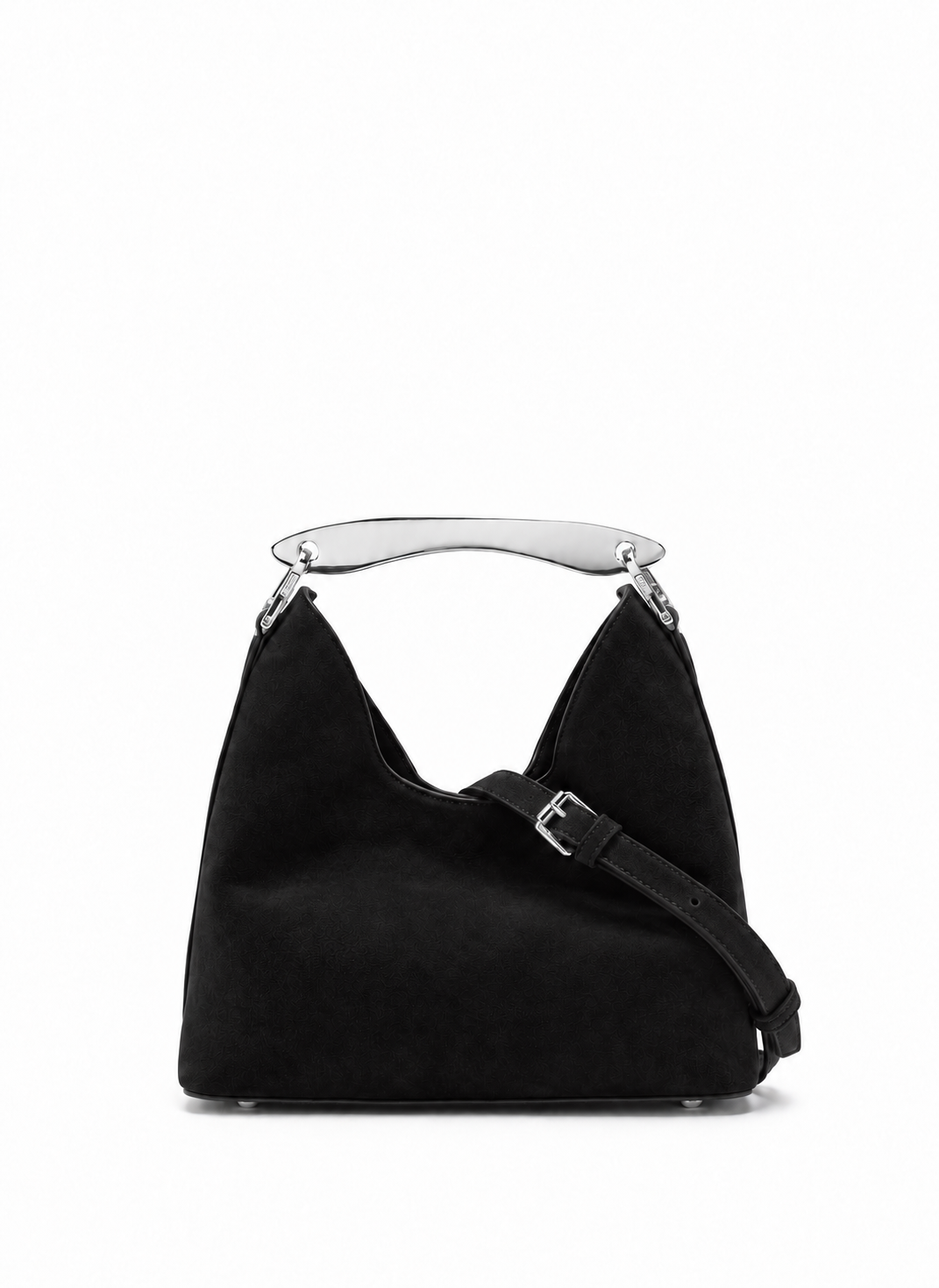 Small Boomerang Suede Black - Silver