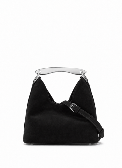 Small Boomerang Suede Black - Silver