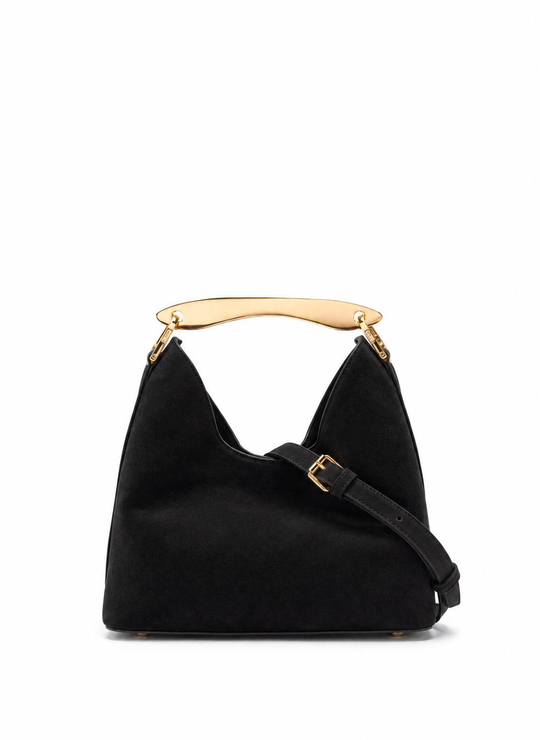 Small Boomerang Suede Black - Gold