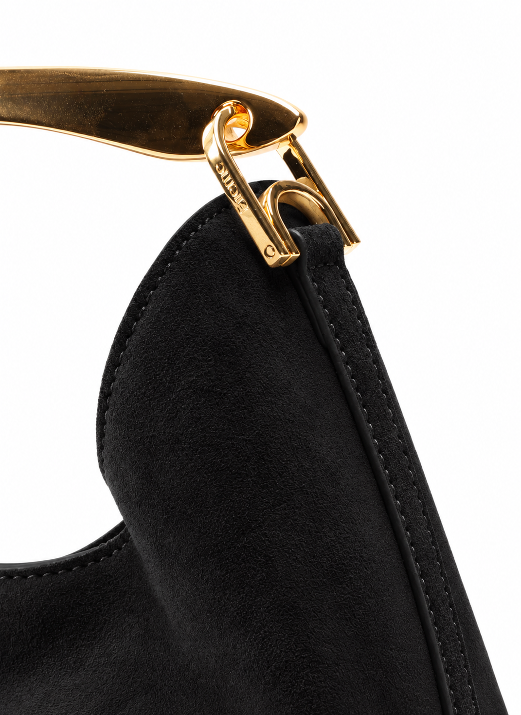 Small Boomerang Suede Black - Gold