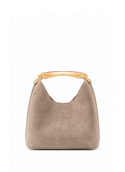 Small Boomerang Suede Earth - Gold