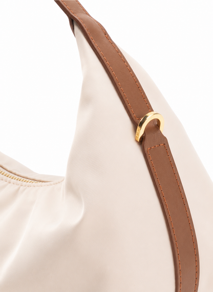 Le Nylon Medium Nylon/Leather Trimming Beige/Cognac