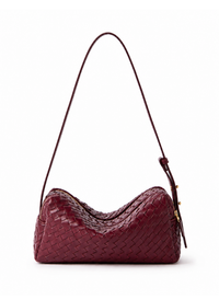 Trousse Woven Leather Burgundy