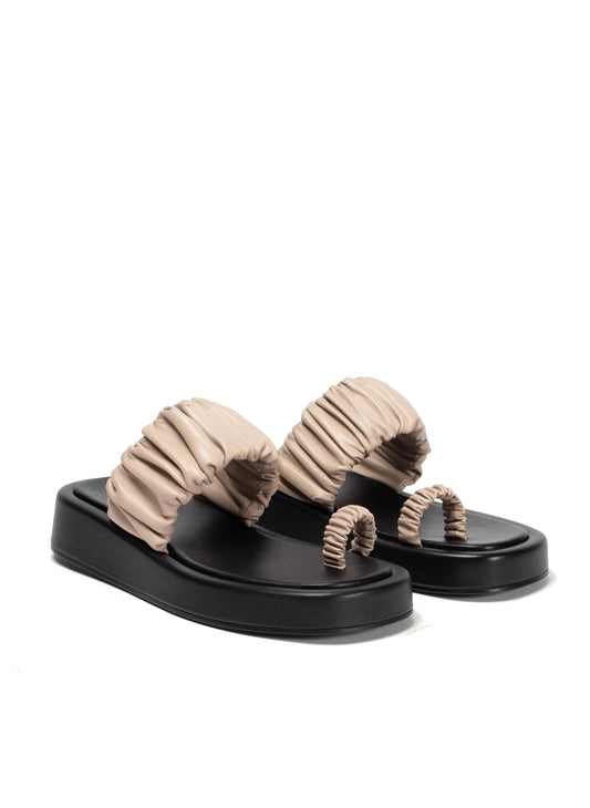 Amor Platform Sandal Taupe/ Black