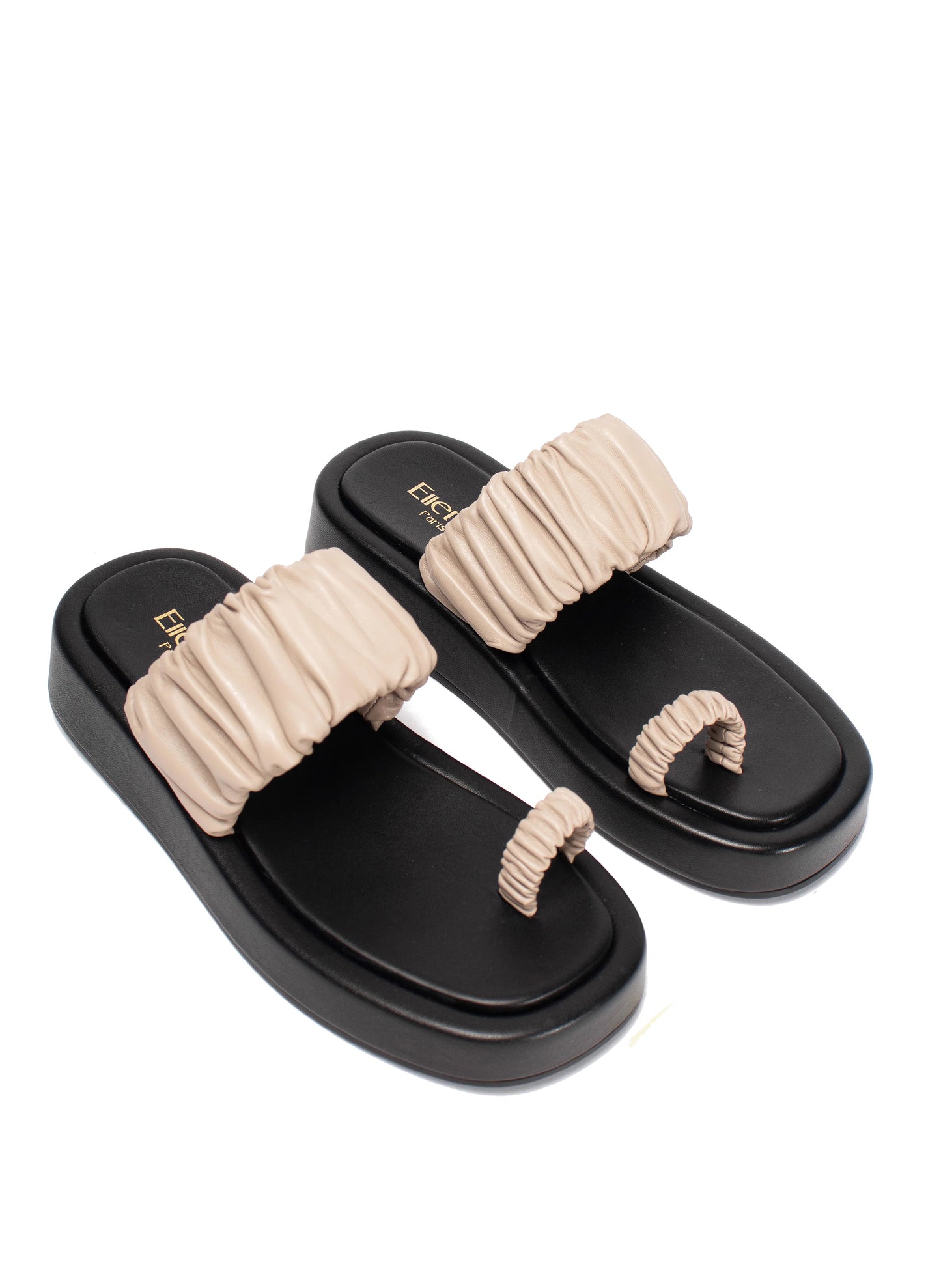 Amor Platform Sandale Taupe/ Noir