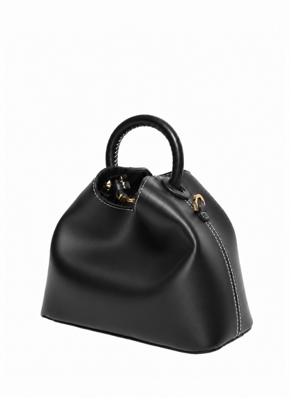 Baozi Leather Black/White Stitches