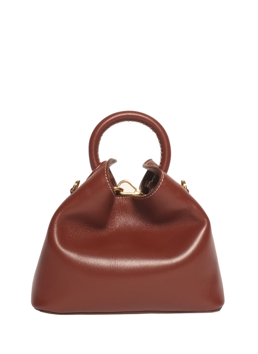 Baozi Cuir Russet/Coutures Blanches
