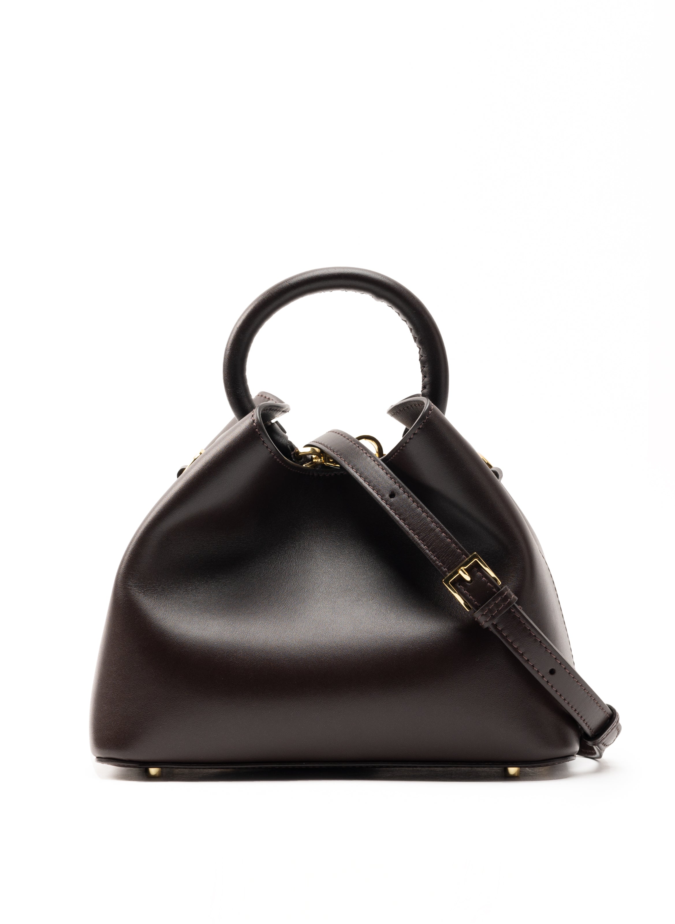 バッグ elleme Baguette Tabaco Small Boomerang Leather Tabacco - French Leather Bags - Elleme