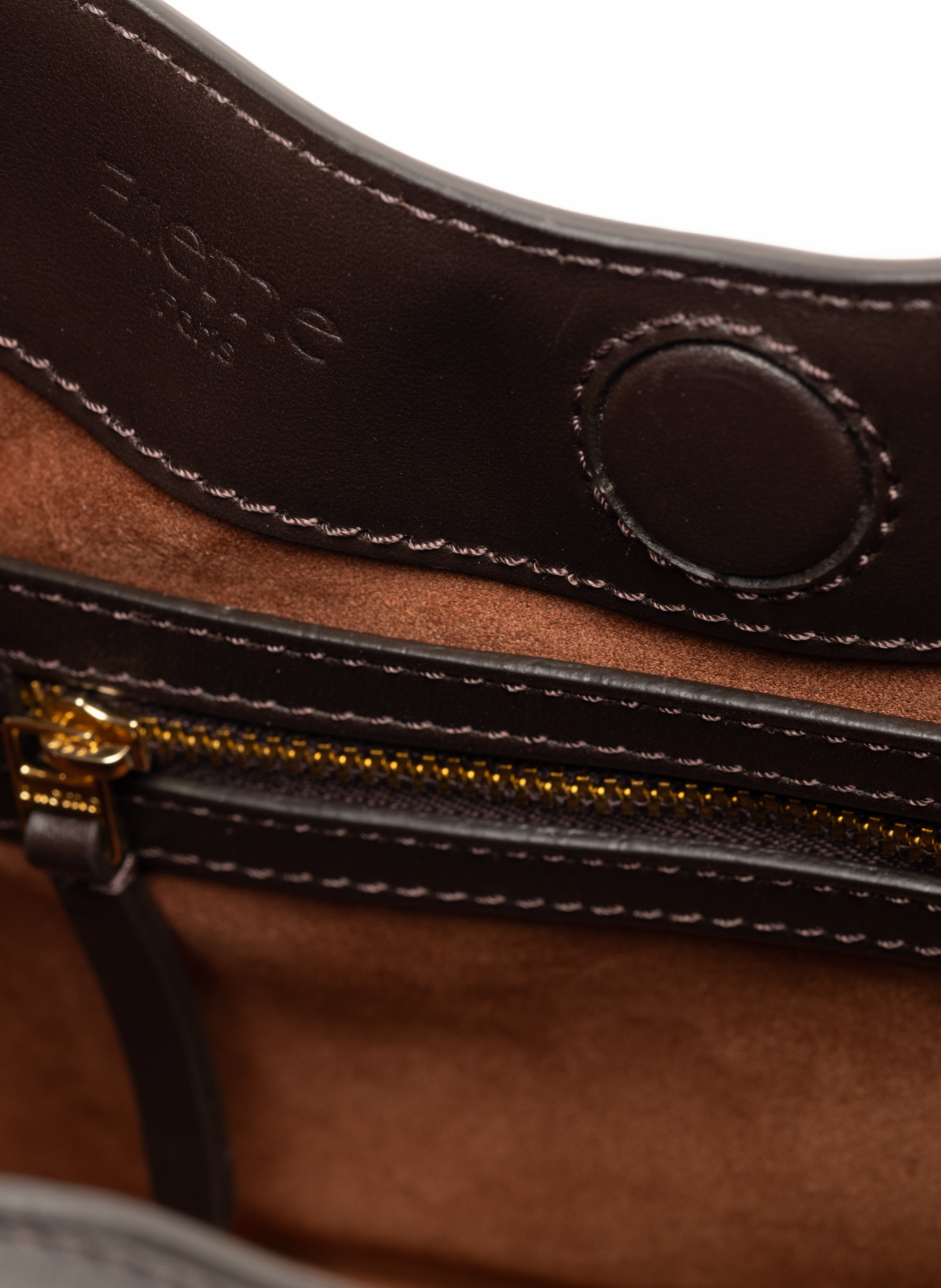 バッグ elleme Baguette Tabaco Boomerang Leather Tabacco - Designer Leather Handbag - Elleme