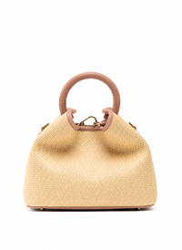 Baozi Raffia/Leather Natural/Dust Pink
