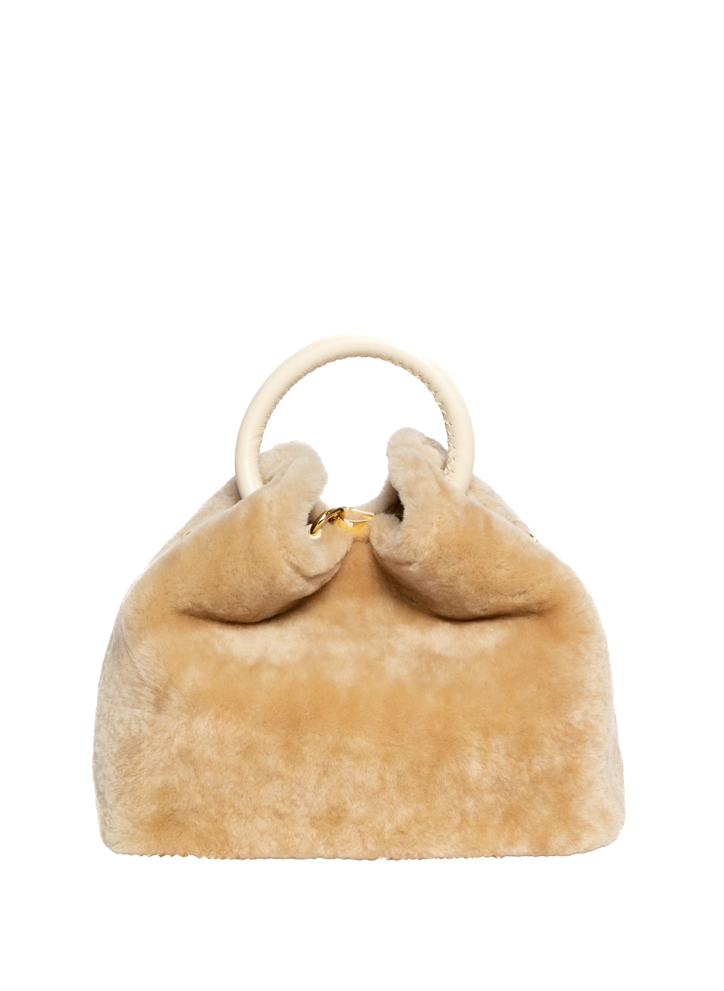 Elleme 2024 Baozi puffy calfskin bucket tote bag(camel