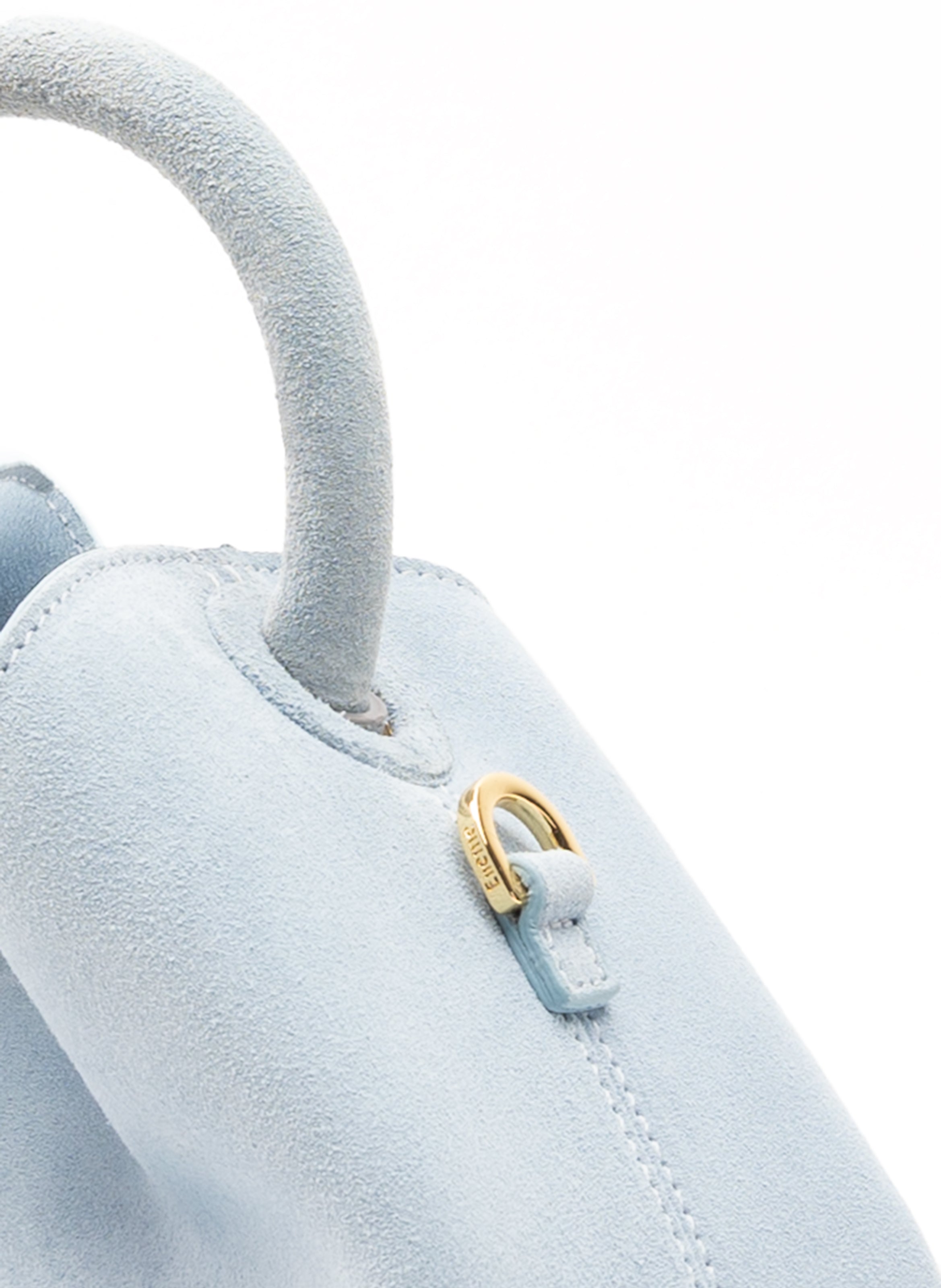 Baozi Suede Light Blue - Suede Handbags for Women - Elleme