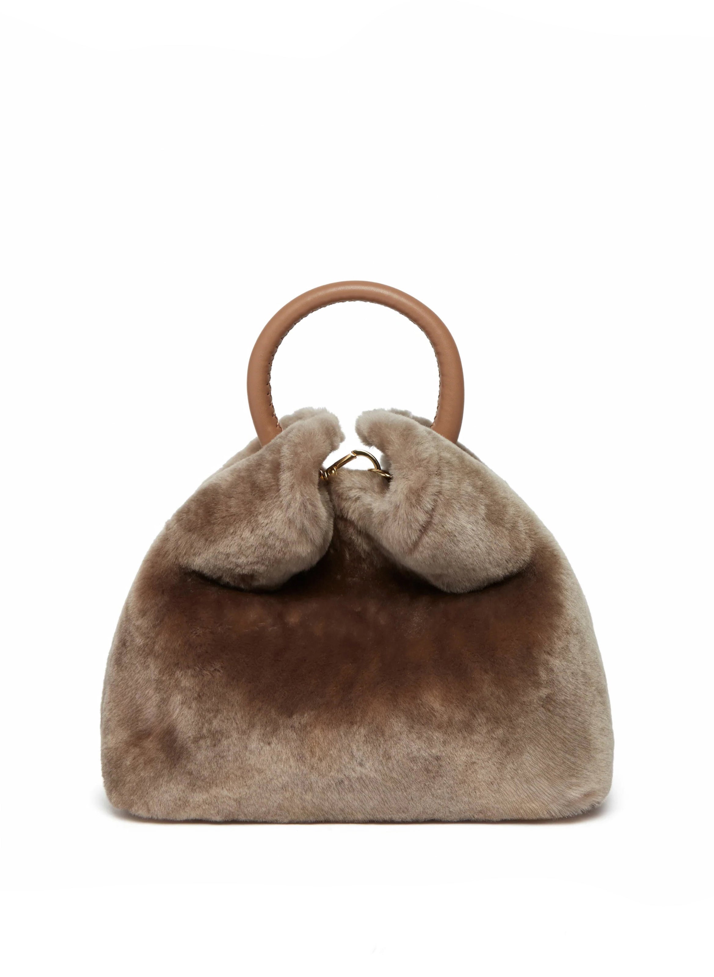 Baozi Shearling Montone Taupe - Teddy Bag for Winter - Elleme
