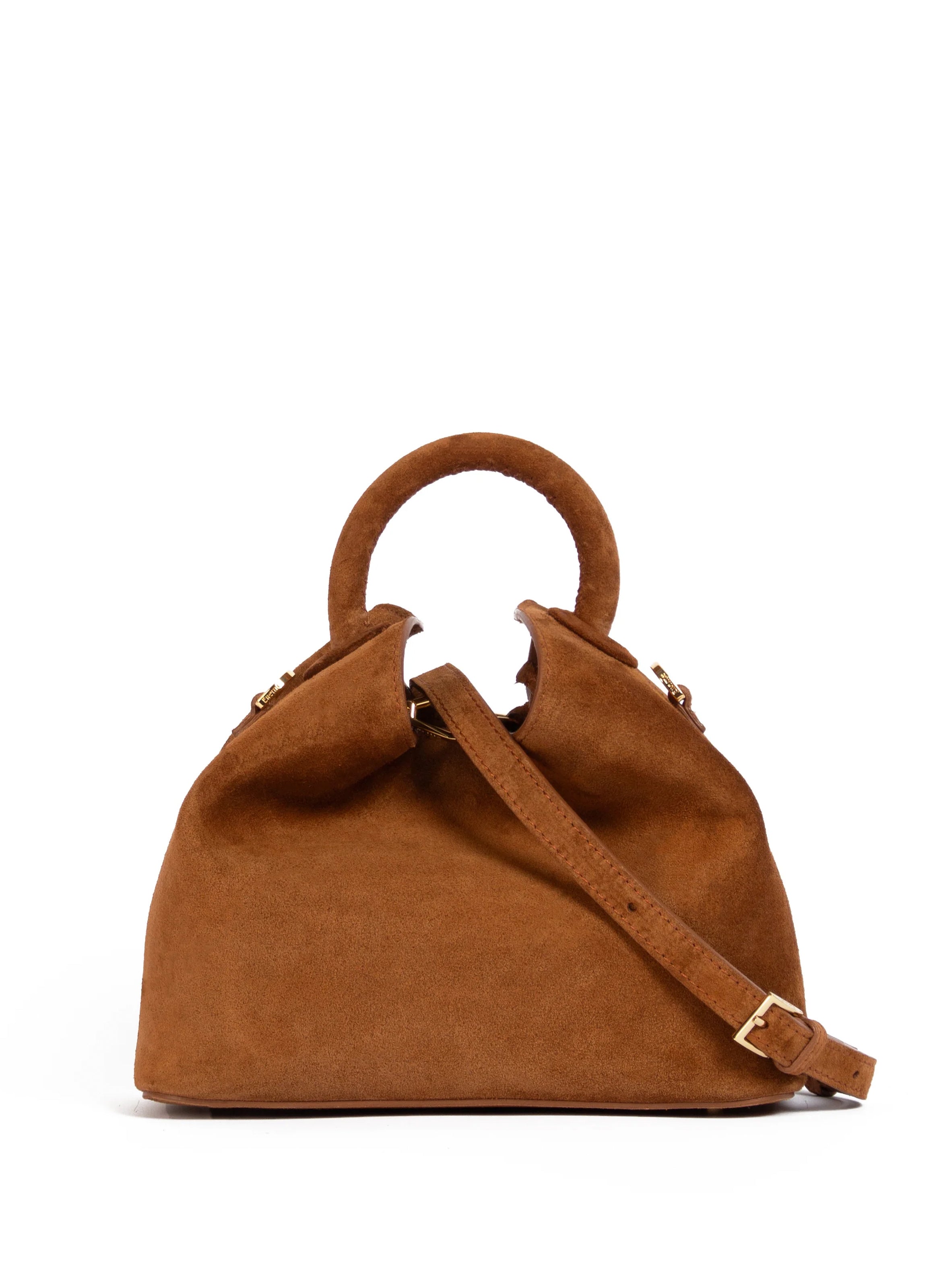 Elleme 2024 Baozi puffy calfskin bucket tote bag(camel