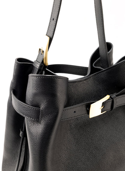 Belt Bag Leather Black - Gold