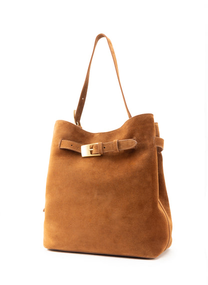 Gürteltasche Wildleder Cognac