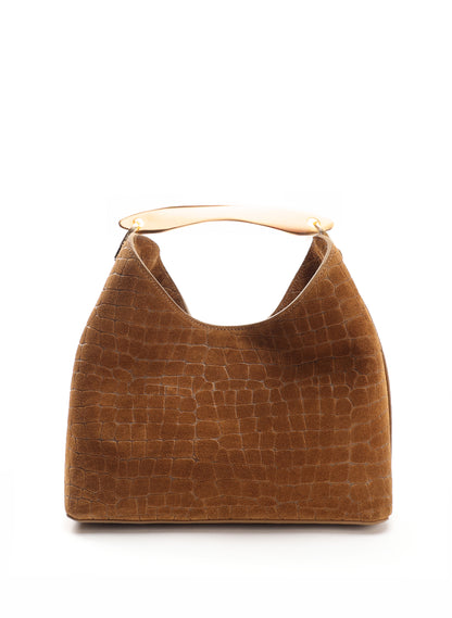 Boomerang Croco Suede Cognac
