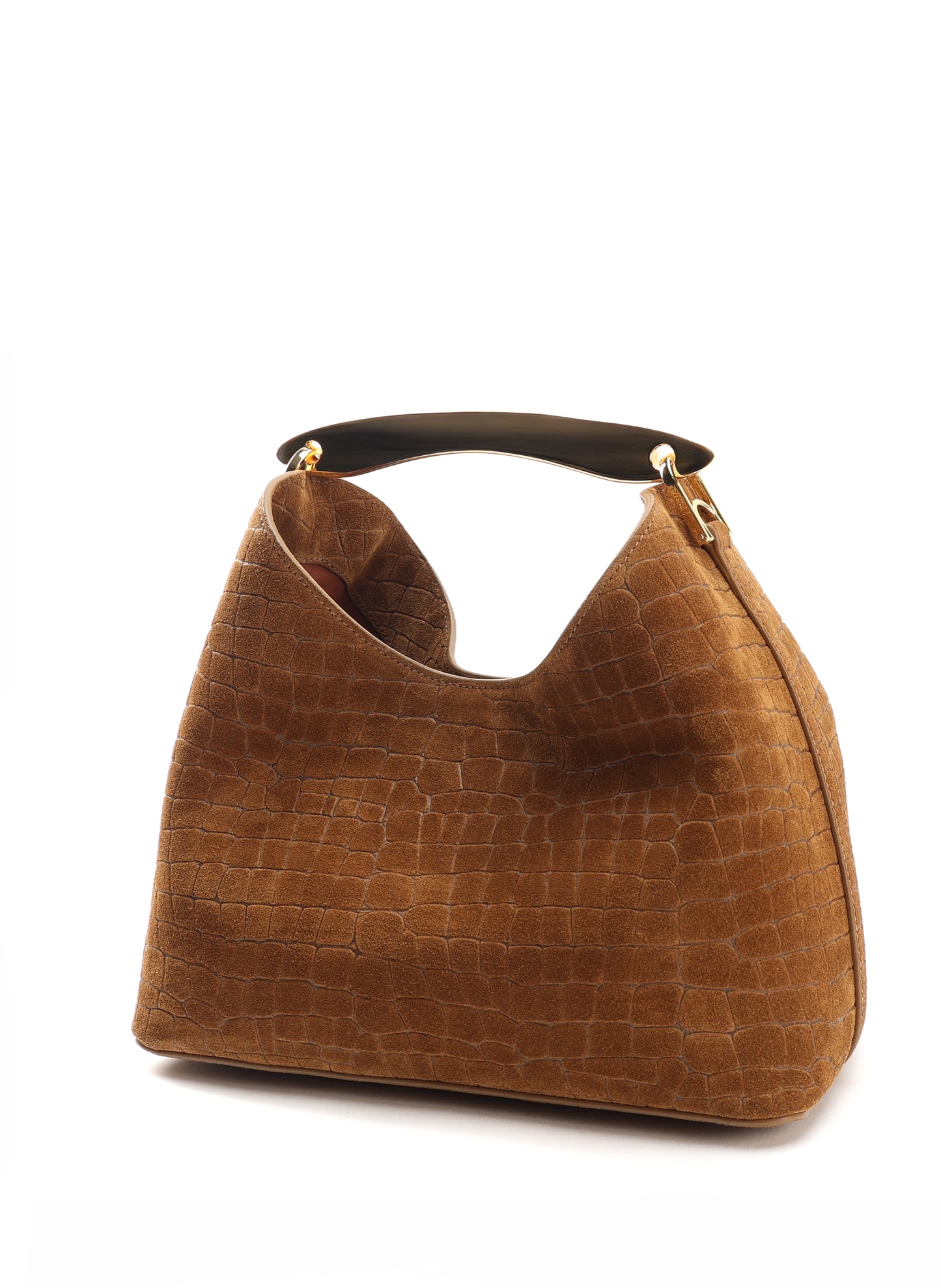 Boomerang Croco Suede Cognac