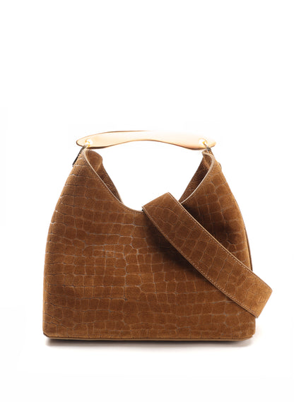 Boomerang Croco Suede Cognac