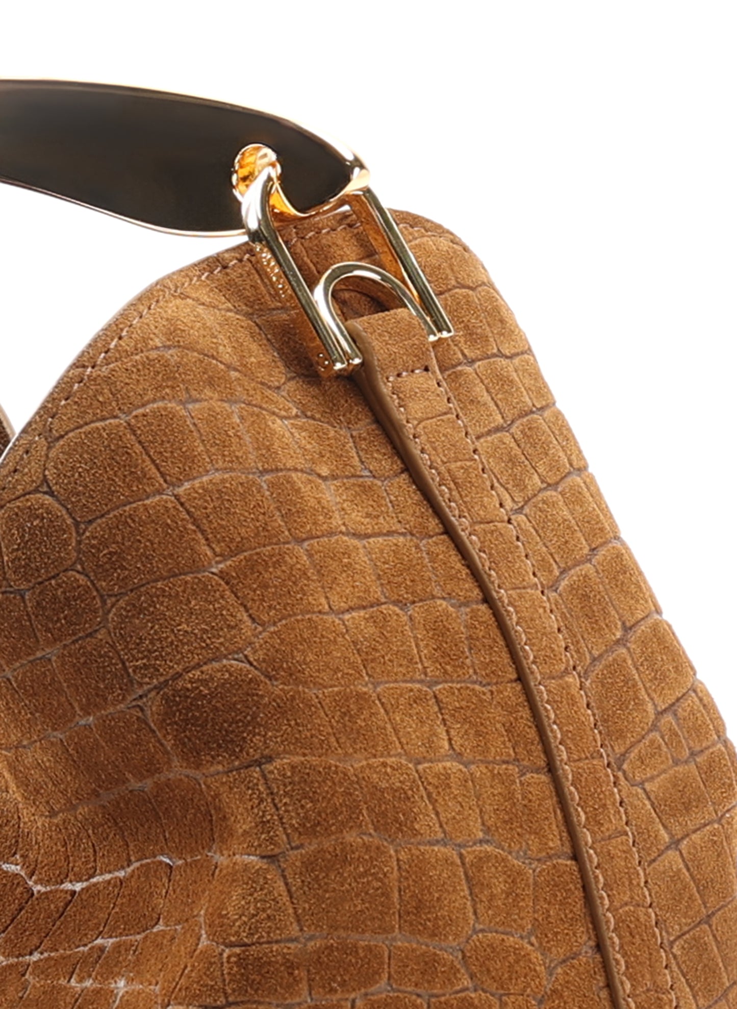 Boomerang Croco Suede Cognac