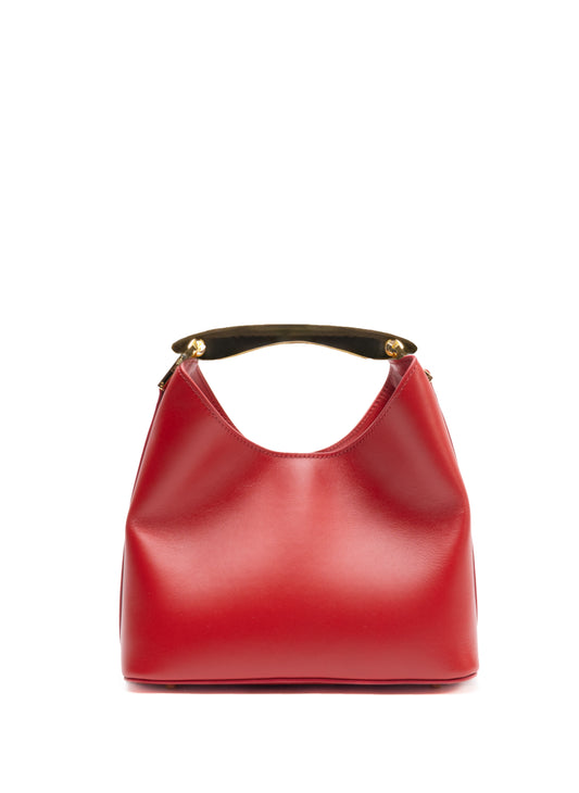 Petit Boomerang Cuir Rouge