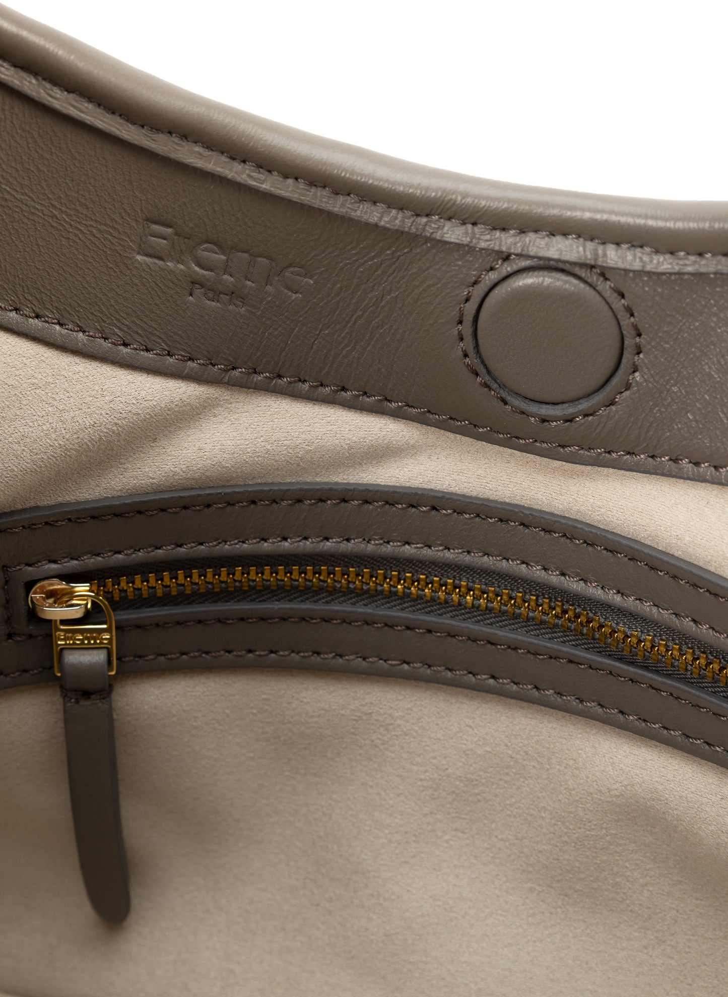 Boomerang cuir tressé gris