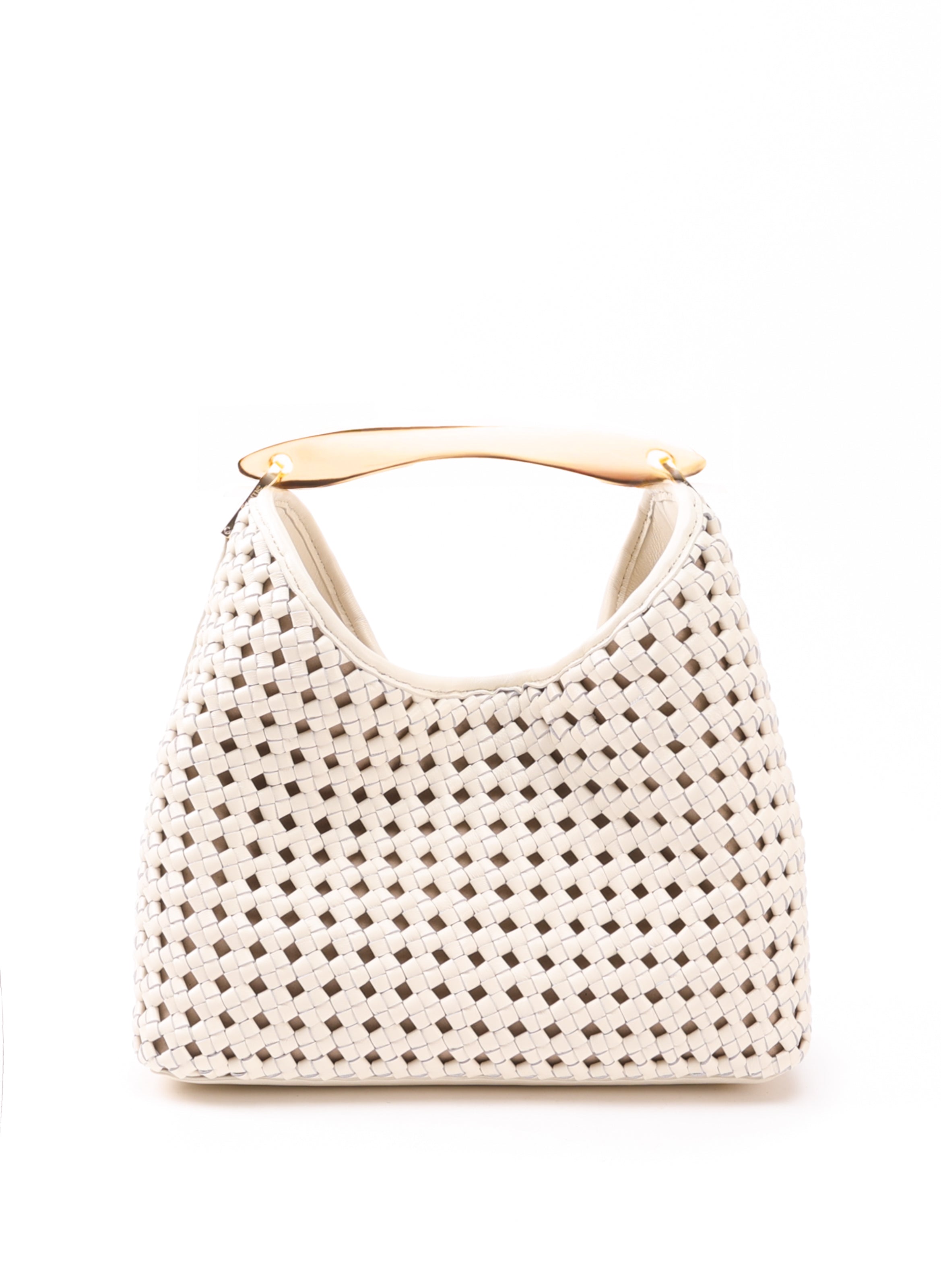 ドゥーズィエムクラス エレメ WOVEN BOOMERA Boomerang Woven Leather Ivory - Summer Woven Bag - Elleme
