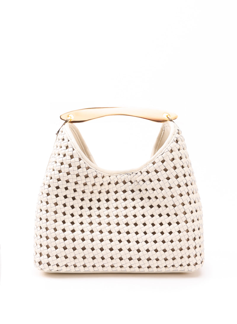 Boomerang Woven Leather Ivory