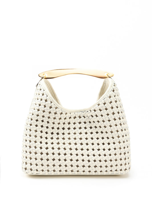 Boomerang Woven Leather Ivory