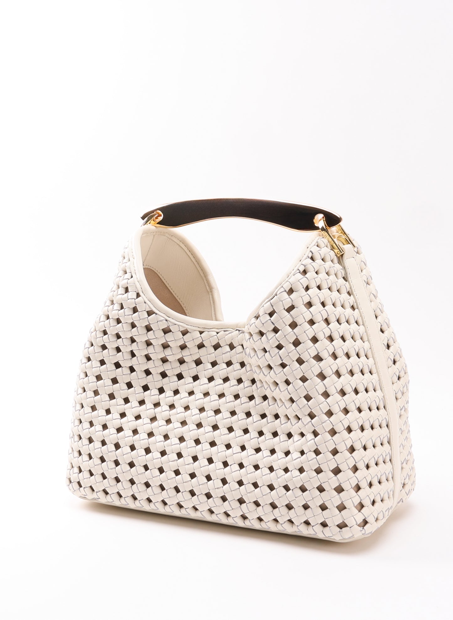 Boomerang Woven Leather Ivory