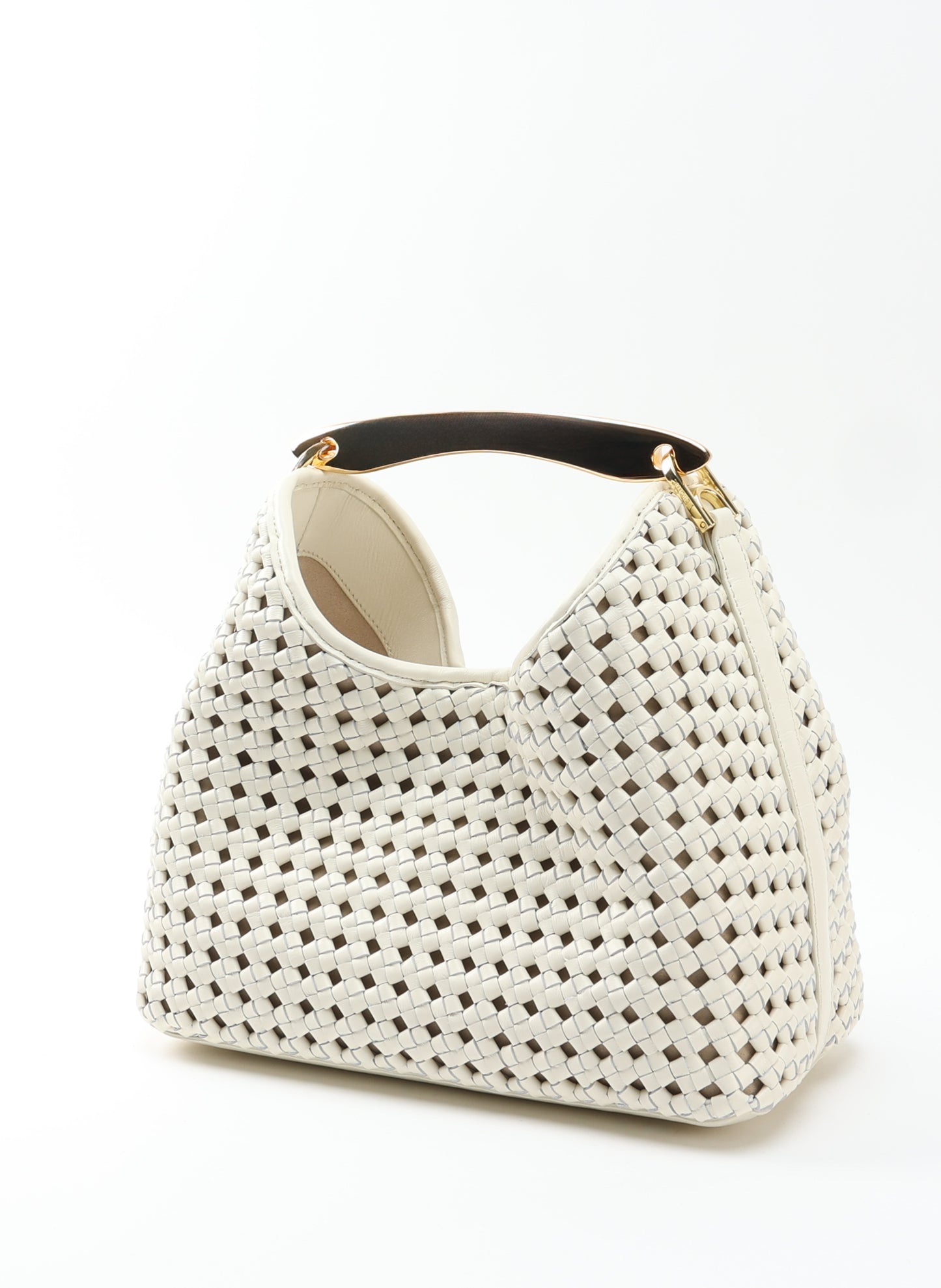 Boomerang Woven Leather Ivory