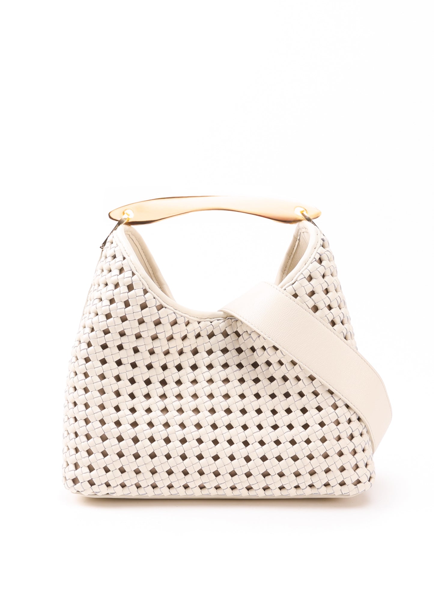 Boomerang Woven Leather Ivory