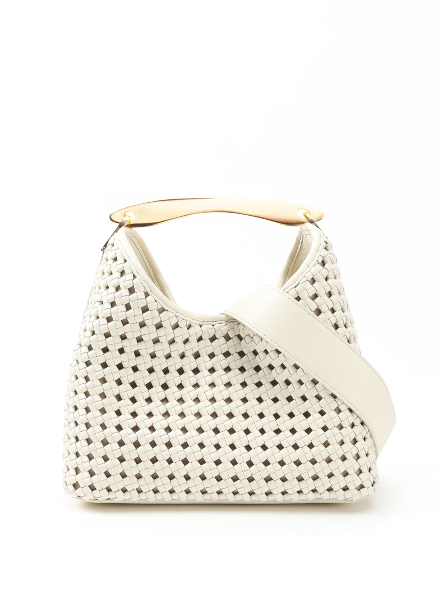 Boomerang Woven Leather Ivory